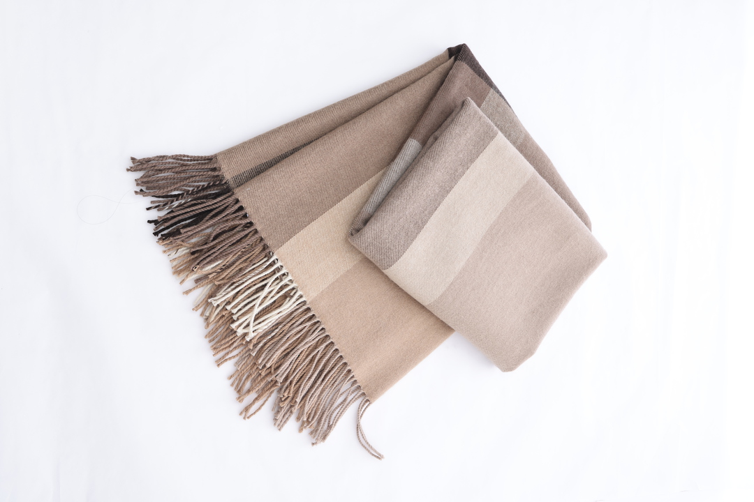 MM Linen Lodge Mocha Lambswool Throws & Cushions  100% Australian Lambswool image 2